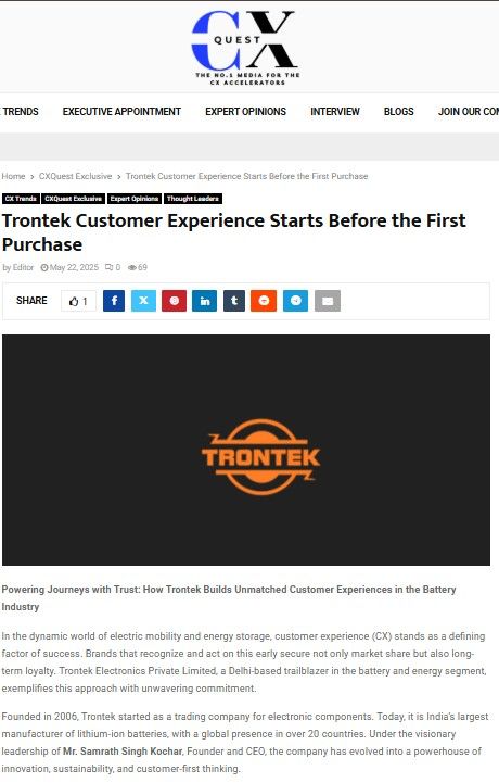 Trontek Featured in CX Quest: Setting the Gold Standard in Customer Experience