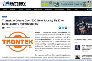 Powering Progress: The Battery Magazine Highlights Trontek’s Technical Growth