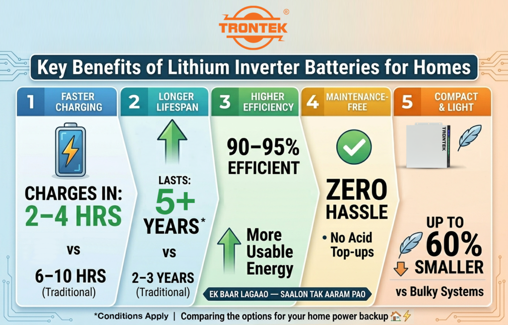benefits of lithium inverter battery
