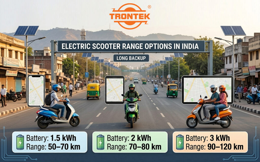 electric scooter range options in india