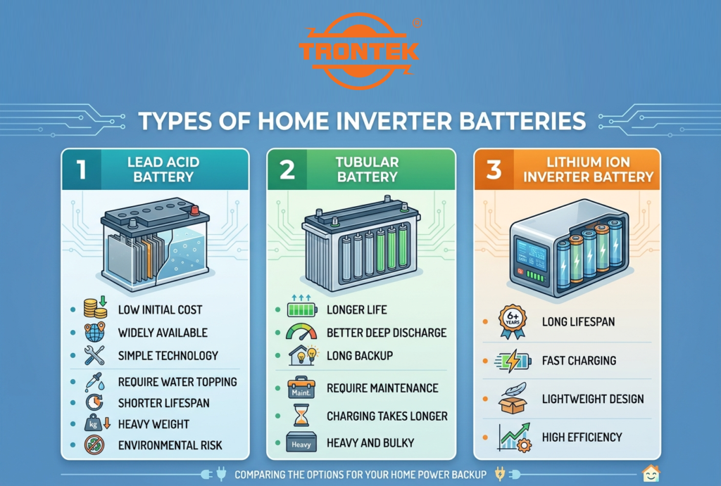 types of home inverter batteries