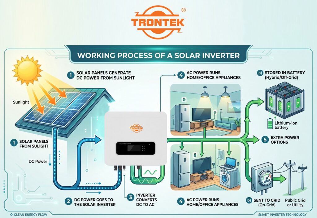 working process of solar inverter