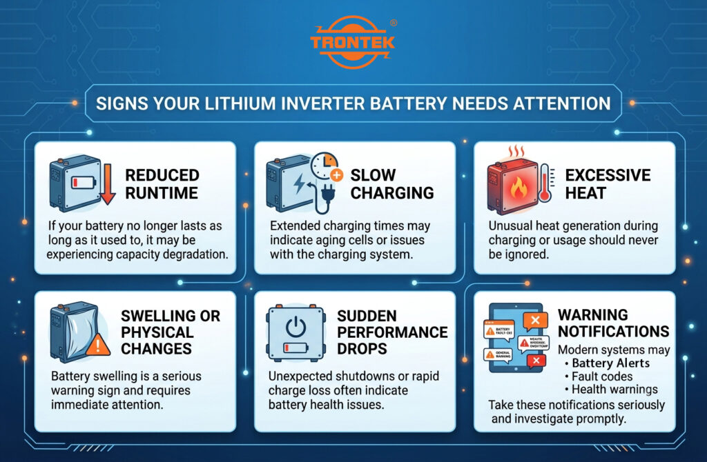 sign your lthium inverter battery needs attention