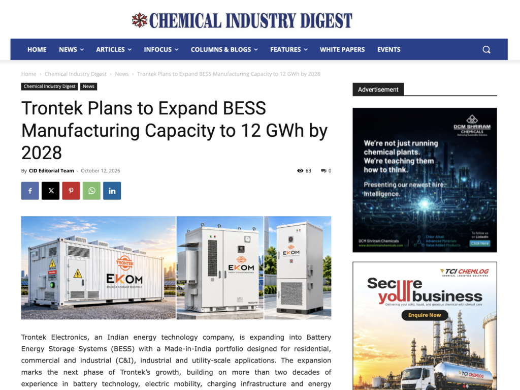 Trontek’s 12 GWh Expansion Plan Signals Ambitious Growth in Battery Energy Storage